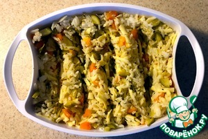 Рисовая запеканка с овощами на пару
